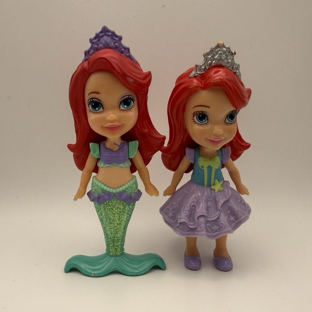 Disney Princess Poseable Mini Doll Toddler 3.5" Figure Ariel Mermaid & Walking